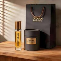 Flacon de parfum miniature transparent cylindrique pour voyage, 10 ml, 15 ml, 25 ml, 30 ml, flacon de parfum vide en verre avec boîte d'emballage