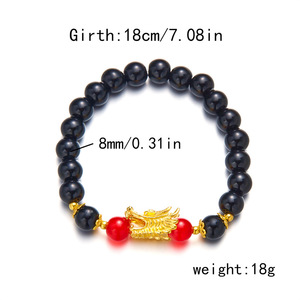 Rinhoo nuovo braccialetto elastico di perline creativo l'anno del braccialetto principale del Loong gioielli regalo del nuovo anno - Product Image 2