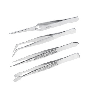 Juego de pinzas de acero inoxidable, 4 piezas, puntas puntiagudas para reparación de precisión, uso industrial - Product Image 4