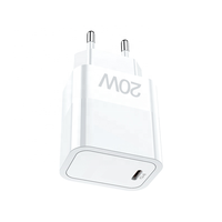Chargeur rapide USB-C PD 20W certifié CE, prise murale EU 2 broches pour iPhone 15 16 17 Pro Max