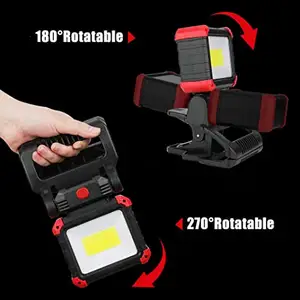 10W 750ml Mini COB Work Light outdoor camping light Portable Rotatable usb Rechargeable with Clamp and Twin Magnets power bank