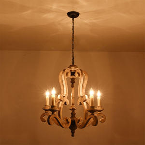 Luminaire suspendu <span class=keywords><strong>vintage</strong></span> en bois courbé, chaîne de <span class=keywords><strong>suspension</strong></span> en <span class=keywords><strong>métal</strong></span>, vente en gros directe d'usine, nombre d'ampoules personnalisable, lustre pour villa - Product Image 2
