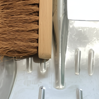 Ensemble de balayage de sol 2 pièces : mini balayette et pelle à pain de coco en bois pour usage intérieur et jardin