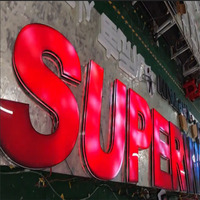Lettres lumineuses en acrylique 3D personnalisées avec LED RVB colorées, avec télécommande pour la publicité extérieure, les fêtes, les magasins, les panneaux d'affichage