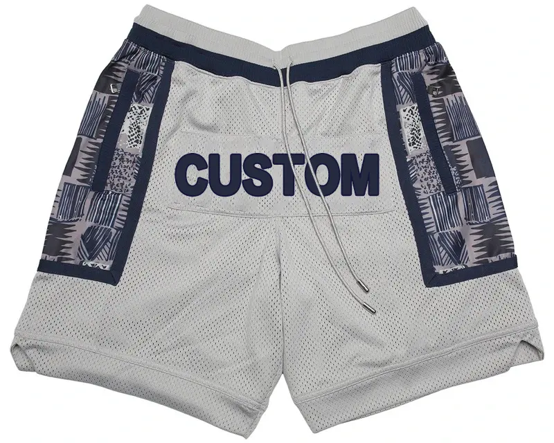 custom wholesale college vintage team mesh logo made streetwear sublimated with zipper pockets kids retro men basketball shorts