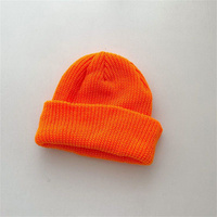 Caramelo Color sólido neón a granel de alta calidad personalizado etiqueta privada Oem bebé invierno niños sombrero niños colorido gorro de punto
