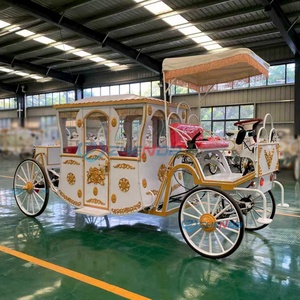 Charrette royale victorienne vintage de tourisme et de luxe, électrique et à chevaux, pour parcs équestres et attractions - Product Image 5