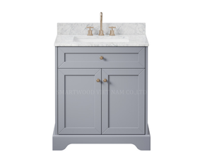 Smartwood Modern Water Resistant Hotel Bathroom Vanity with Undermount Porcelain Basin and 4 Drawers <b>LED</b> <b>Mirror</b> - Product Image 2