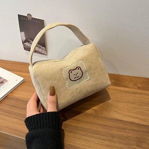 Bolsa de Maquillaje de Pana Fanyu con Parche de Oso, Cierre de Cremallera, Estuche Portátil para Artículos de Aseo, Bolso de Mano Unisex para Uso Diario - Product Image 6