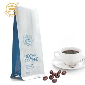आठ पक्ष सील ओर कली कॉफी पैकेजिंग बैग 250g 500g 1kg कस्टम डिजाइन के साथ कॉफी पैकिंग पाउच मैट और चमकदार प्रभाव
