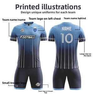 Sepp Wolf – combinaison de football personnalisée par sublimation, pour hommes et femmes, maillot d'entraînement à manches courtes, séchage rapide, couleur unie - Product Image 2