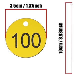 Etiquetas colgantes de identificación de marca numerada de plástico con número de 1 a 100, etiquetas de equipaje, etiqueta de identificación con anillos para Etiquetas de codificación de plantas de gabinete - Product Image 2