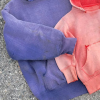 Sweat à capuche unisexe streetwear effet vieilli et délavé, bords bruts, 100% coton, personnalisé Monkey Wash