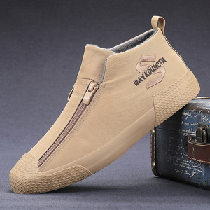 Nouvelles chaussures décontractées pour hommes, mi-mollet, style tendance, avec double fermeture éclair, antidérapantes, légères, massantes et polyvalentes pour l'extérieur - Product Image 1