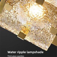Plafonnier LED extérieur AC 2026, nouveau design moderne de luxe, en verre texturé, surface carrée, IP44, pour entrée, couloir, balcon