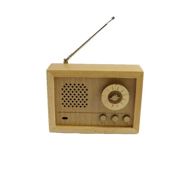 Beukenhout Muziekdoos Retro Radio Vorm Musical Box Decoratie Hout Kunst Ambachten Kids Geschenkdoos