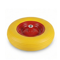 Roue en mousse de polyuréthane anti-crevaison 4.00-8 pour brouette, vente en gros d'usine OEM