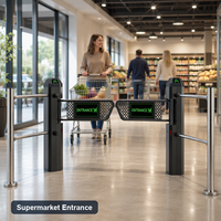 Barrière pivotante noire en acier inoxydable électroplaqué pour entrée commerciale