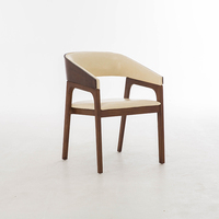 Chaise chaises en cuir noir au Design nordique en bois massif, fauteuil pouvant servir de siège ancien, mobilier de Restaurant, vente en gros