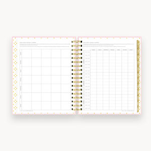 Cuaderno de diario semanal, Agenda con logotipo personalizado, rosa, estampado, A5, alambre - Product Image 6
