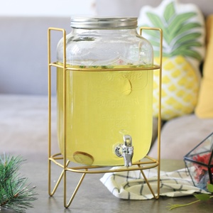 4L Glass Đồ Uống Nóng Lạnh Jar Với Kim Loại Đứng <span class=keywords><strong>Yorkshire</strong></span> Trà Trời <span class=keywords><strong>Mason</strong></span> Lọ Thủy Tinh - Product Image 5