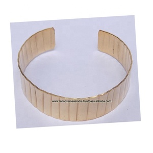 Textured Brass Cuff Bracelet Adjustable Open <b>Bangle</b> In Three Finished for <b>Men</b> Women Handmade Fashion Jewelry - Product Image 3