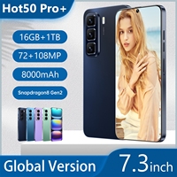 Téléphone Android de haute qualité à bas prix HOT50 Pro Grand écran Grande capacité de stockage Charge rapide Smartphone