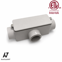 Boîtier de jonction de câbles en PVC de type T ETL CETL 1/2 à 2 pouces, boîte de jonction de câbles à 3 voies, raccord de conduit électrique extérieur en PVC en forme de T