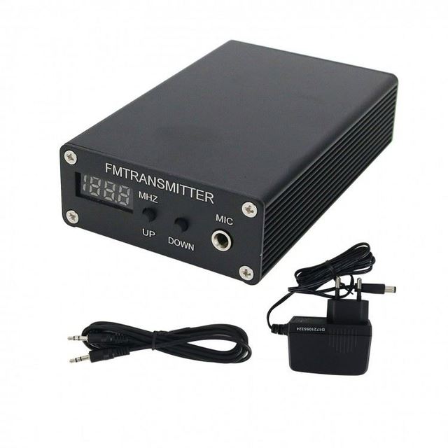 5W Digital Wireless Headphone Stereo FM Transmitter Audio Transmission Radio PLL Black