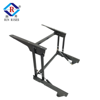 B04-5H Tables basses pliantes modernes avec mécanisme de levage, rangement facile, vérin à gaz, tige de connexion fixe en acier/métal, pour salle à manger et chambre