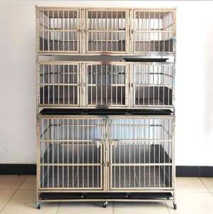 LIZE Heavy duty combinazione di gabbie per animali domestici in acciaio inossidabile per gatti e cani grandi <span class=keywords><strong>3</strong></span> strati 8 porte di medie e grandi case per animali domestici - Product Image 2