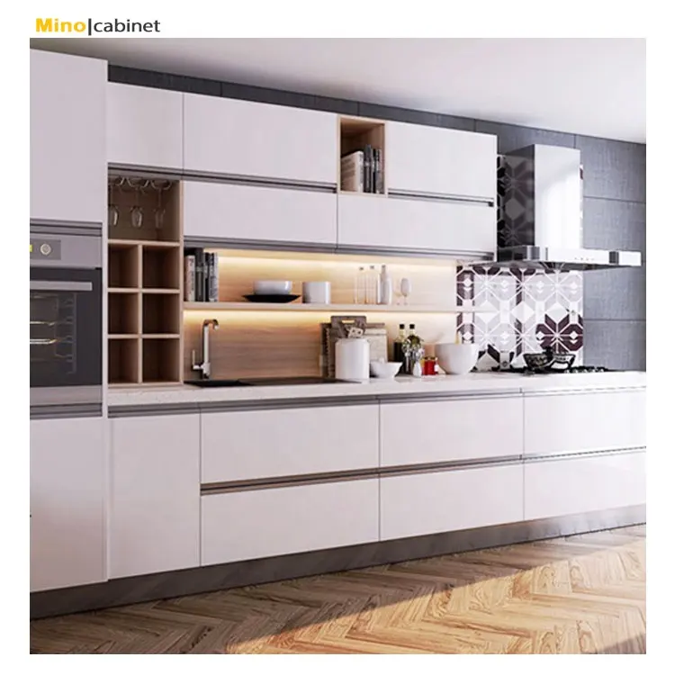 Factory Direct Customized Bright White Muebles De Cosina Storage Cabinet Wall Set Kitchen Cabinets Complete Sets
