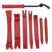 Juego de 8 Herramientas para Desmontar el Panel de Audio del Automóvil, Kit de Reparación y Mantenimiento para Remover la Decoración del Tablero, Rojo