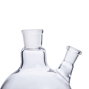 Lab 500 1000Ml Ronde Bodem Glazen Twee Hals Kokende Destillatiekolf Met Één Schuine Zijverbinding - Product Image 4