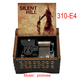 Boîte à musique en bois <span class=keywords><strong>Silent</strong></span> <span class=keywords><strong>Hill</strong></span>, mélodie Promise, imprimée en couleur, à remonter, pour les fans, les amis, la famille, cadeau d'anniversaire - Product Image 1