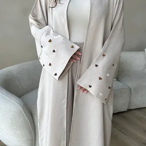 2024新设计迪拜土耳其女装伊斯兰服装阿巴亚穆斯林时尚刺绣优雅开衫长袍