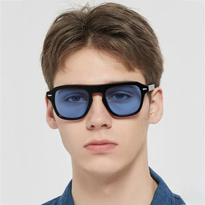 Modern Square Full Rim Sunglasses Solid Black Frame <b>Polycarbonate</b> Lens Anti-Uv & Anti-Blue Light Protection Unisex Adult - Product Image 1