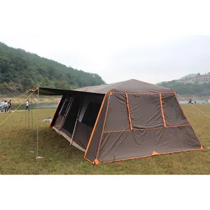 ShiZhong屋外大型高級キャンプテント4部屋アルバンタースクリーンハウスルームキャンプテント10人用