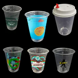 XIEFA tek kullanımlık 4 oz 8 oz 12 oz 16 oz 20 oz 22 oz PET plastik kahve içecek meyve suyu bardak