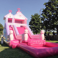 Toboggan aquatique gonflable rose amusant de haute qualité en PVC certifié CE pour usage commercial, capacité 100-500 kg, 5-10 personnes