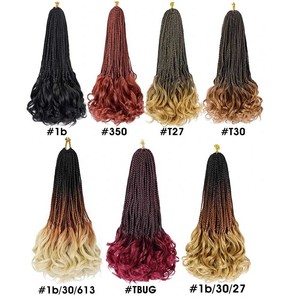 Extensiones de Cabello Trenzado Rizado Francés, Cabello Sintético para Trenzas de Diosa, Cabello de Crochet con Puntas Rizadas para Mujer - Product Image 4
