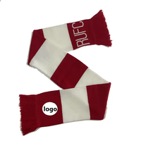 Neuankömmling Custom Acryl Schal Fußball Gestrickt Wintersport Fußball Club Fan Stricken Sport Fans Winter Schal