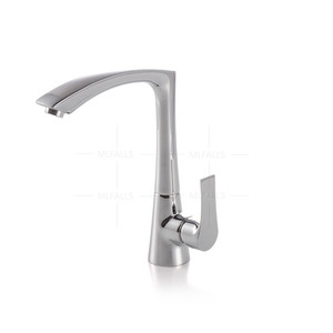Robinet d'évier <span class=keywords><strong>de</strong></span> cuisine à <span class=keywords><strong>col</strong></span> <span class=keywords><strong>de</strong></span> <span class=keywords><strong>cygne</strong></span> à levier unique - Product Image 1