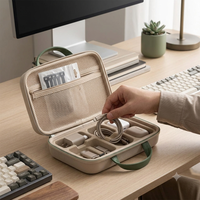 Sac de rangement portable en EVA avec fermeture éclair pour gadgets numériques, transparent, antichoc, organiseur électronique de voyage pour câbles, batterie externe et chargeur
