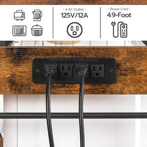 Cross-border multi-layer simple <b>bracket</b> household multi-functional versatile wall-mounted storage rack with socket - Product Image 2