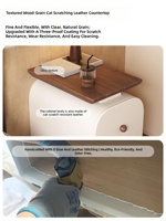 Table de chevet Japandi à bords incurvés, mini table de nuit peu encombrante avec plateau long et armoire à deux niveaux pour hôtel