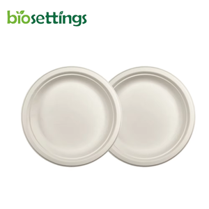 Assiette de bagasse de canne à sucre écologique en gros Assiette alimentaire ronde Assiettes biodégradables pour la fête - Product Image 2