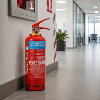 Extincteur à poudre sèche ABC de 2 kg avec manomètre, cylindre en acier, portable pour véhicule et bureau