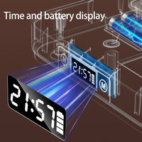 Lampe de bureau LED rechargeable à intensité variable avec contrôle tactile, horloge, protection des yeux, lumière de table pliable pour la salle de lecture