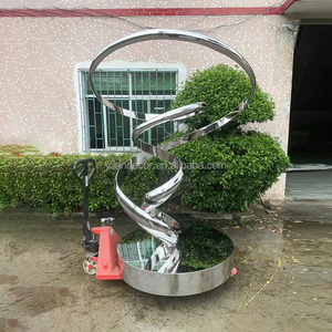 Personalizar College Campus <span class=keywords><strong>Plaza</strong></span> Centro público Arte Metal Espejo grande Pulido Torsión Acero inoxidable Estatua abstracta Decoración - Product Image 4